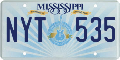 MS license plate NYT535