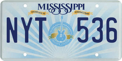 MS license plate NYT536