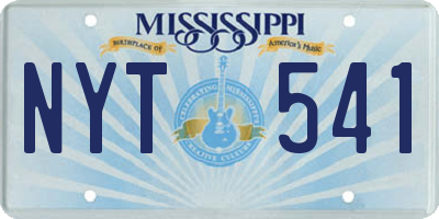 MS license plate NYT541