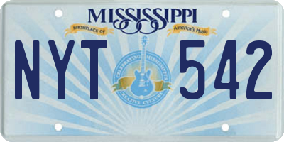 MS license plate NYT542