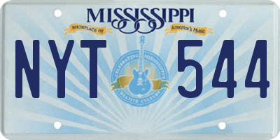 MS license plate NYT544