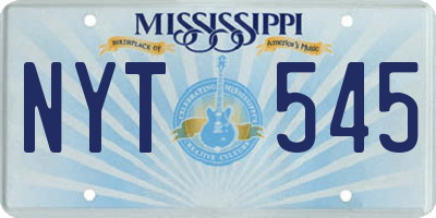 MS license plate NYT545