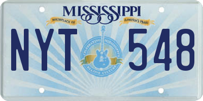 MS license plate NYT548