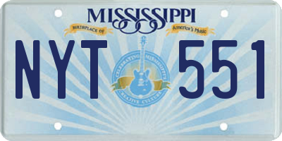 MS license plate NYT551