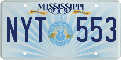 MS license plate NYT553