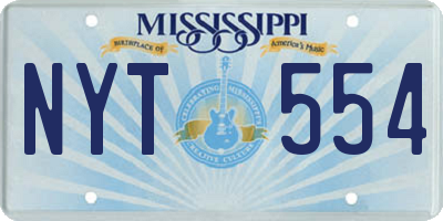 MS license plate NYT554