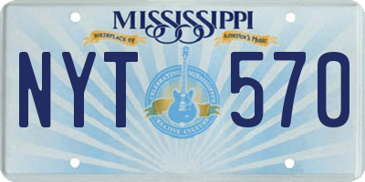 MS license plate NYT570