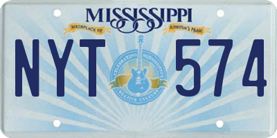 MS license plate NYT574