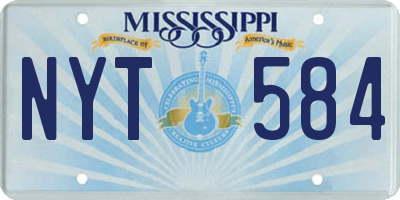 MS license plate NYT584