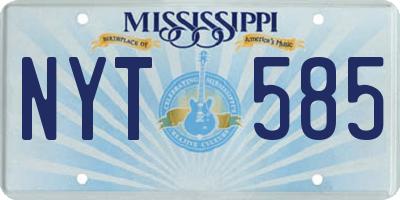 MS license plate NYT585