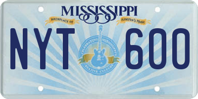MS license plate NYT600