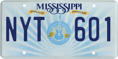 MS license plate NYT601