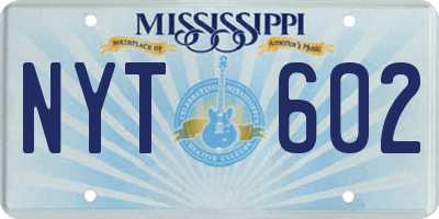 MS license plate NYT602