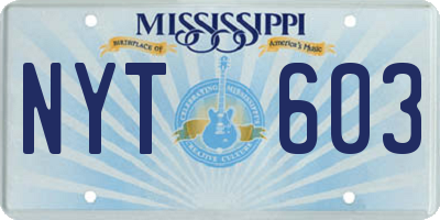 MS license plate NYT603