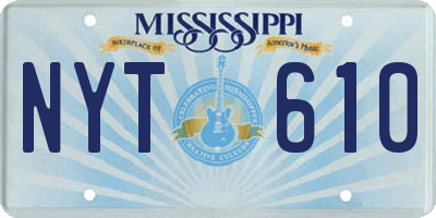 MS license plate NYT610