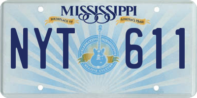 MS license plate NYT611