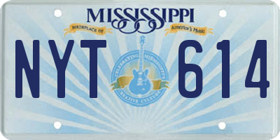 MS license plate NYT614