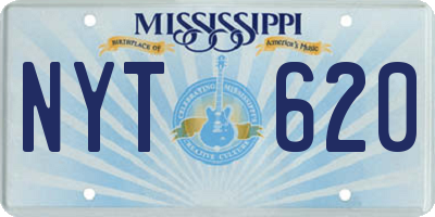 MS license plate NYT620