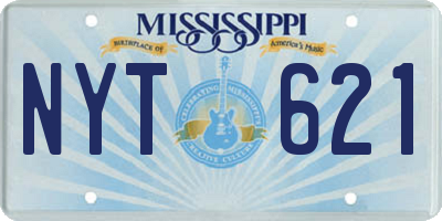 MS license plate NYT621