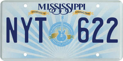 MS license plate NYT622