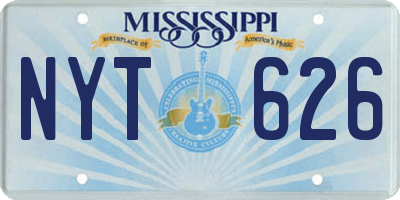 MS license plate NYT626