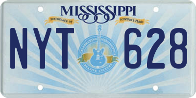 MS license plate NYT628