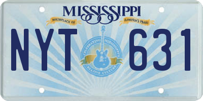 MS license plate NYT631