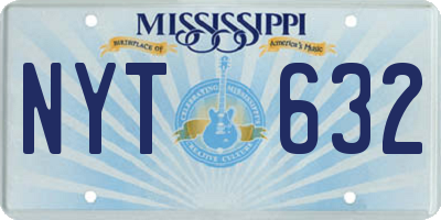 MS license plate NYT632