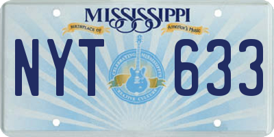 MS license plate NYT633