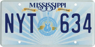 MS license plate NYT634