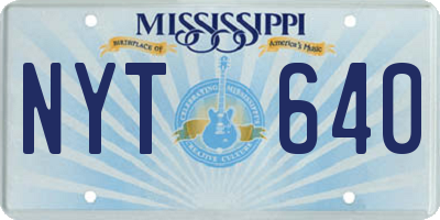 MS license plate NYT640