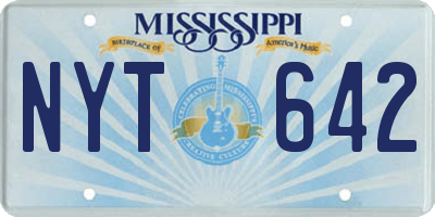 MS license plate NYT642