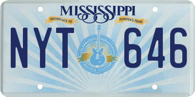 MS license plate NYT646