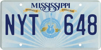MS license plate NYT648