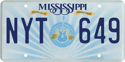 MS license plate NYT649