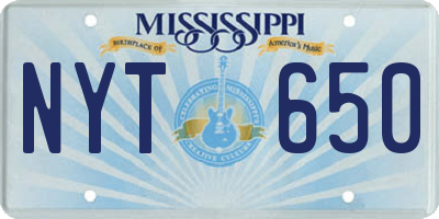 MS license plate NYT650