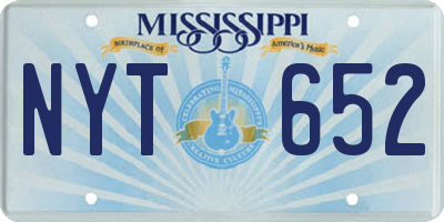 MS license plate NYT652