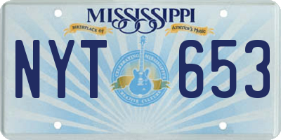 MS license plate NYT653