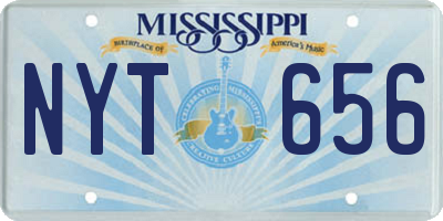 MS license plate NYT656