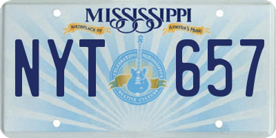 MS license plate NYT657