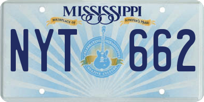 MS license plate NYT662
