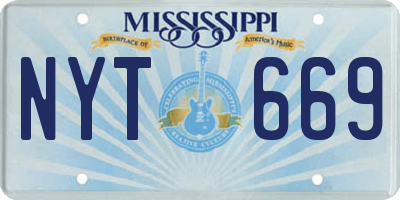 MS license plate NYT669