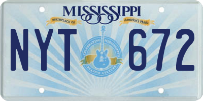 MS license plate NYT672