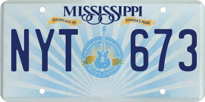 MS license plate NYT673