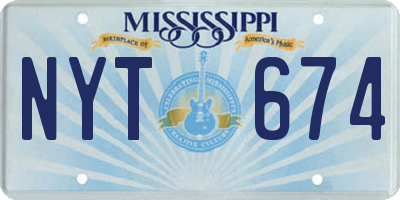 MS license plate NYT674
