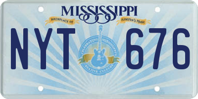 MS license plate NYT676