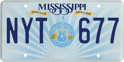 MS license plate NYT677