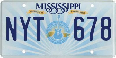 MS license plate NYT678
