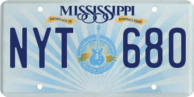 MS license plate NYT680