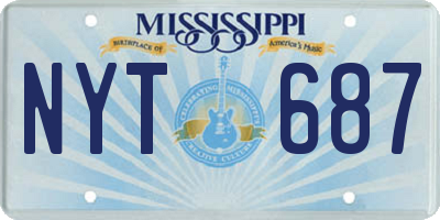 MS license plate NYT687